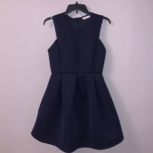 Navy Blue stripped thick A line dress just me size medium